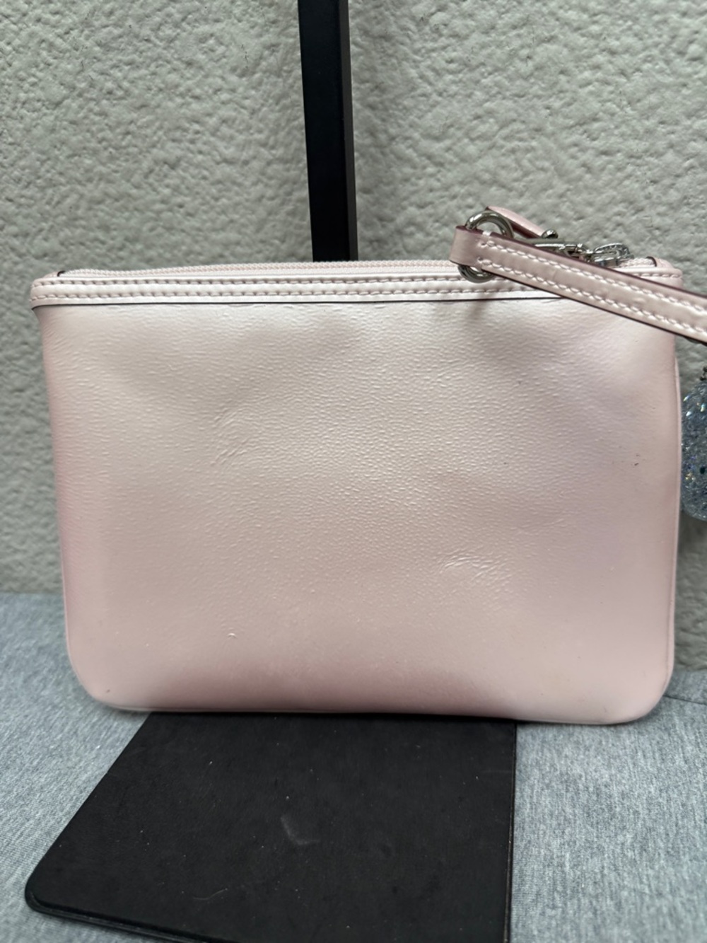 Coach Metallic Light Pink Wristlet with Charm - Picture 5 of 9